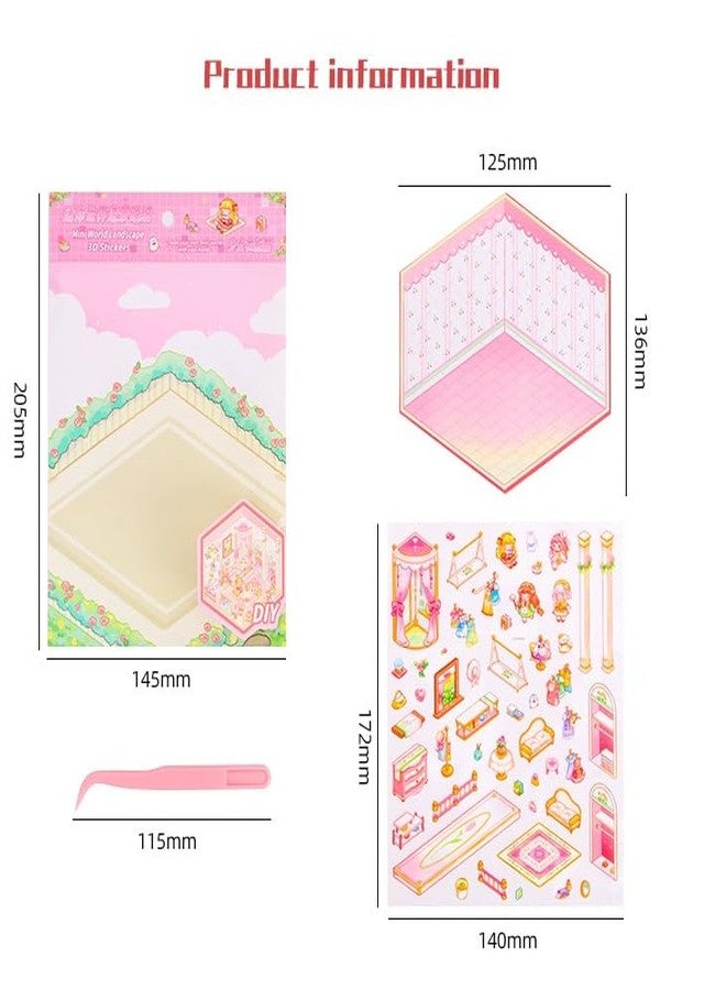 SAMVARDHAN 3D Mini World Landscape Sticker Set | DIY Scene Building PET Stickers with Tweezers | Cute Aesthetic Decorative Stickers for Journaling, Scrapbooking & Crafts (Pack of 4) - Image 2